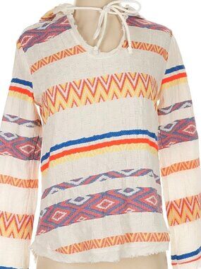 NWT DREW Aztec Southwestern Baja Hoodie Multi Festival Boho Surf Poncho XS $225
